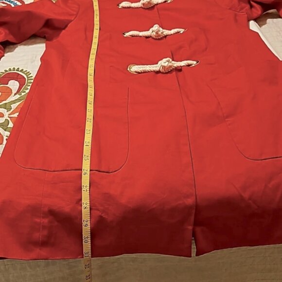 J. Crew cherry red jacket trench Size 6 Nautical style - Picture 11 of 11